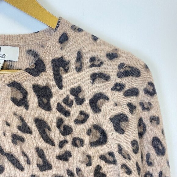 Magaschoni 100% Cashmere Leopard Print Sweater - Picture 3 of 11
